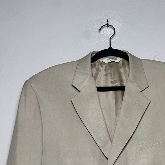 Joseph & Feiss Silk Blazer Sport Coat Men 42L Tan Classic Formal Business Prep - Picture 3 of 16